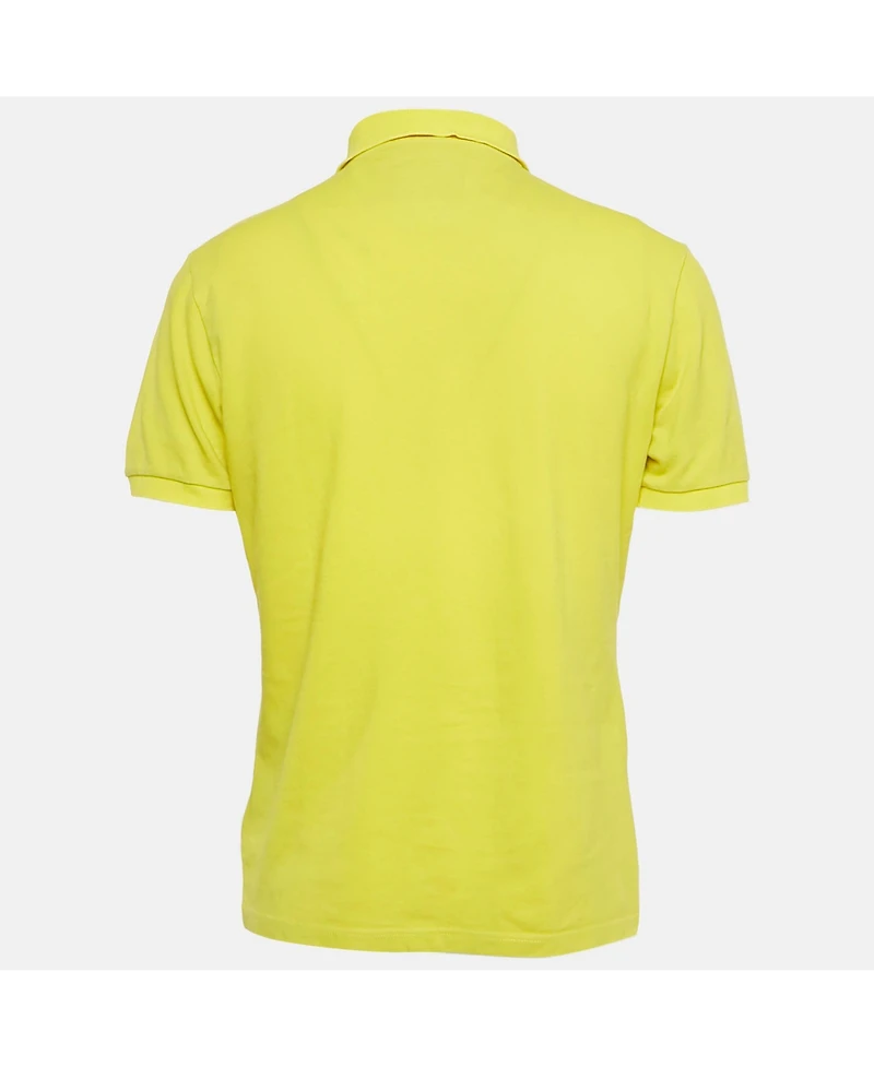Pre-Owned Moschino Men's Couture Yellow Cotton Pique Polo T-Shirt