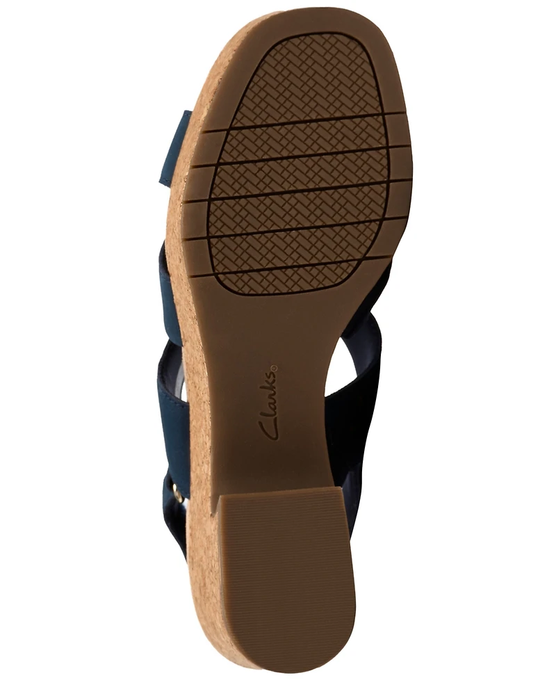 Clarks Women's Nerisa Grace Round Toe Wedge Sandals