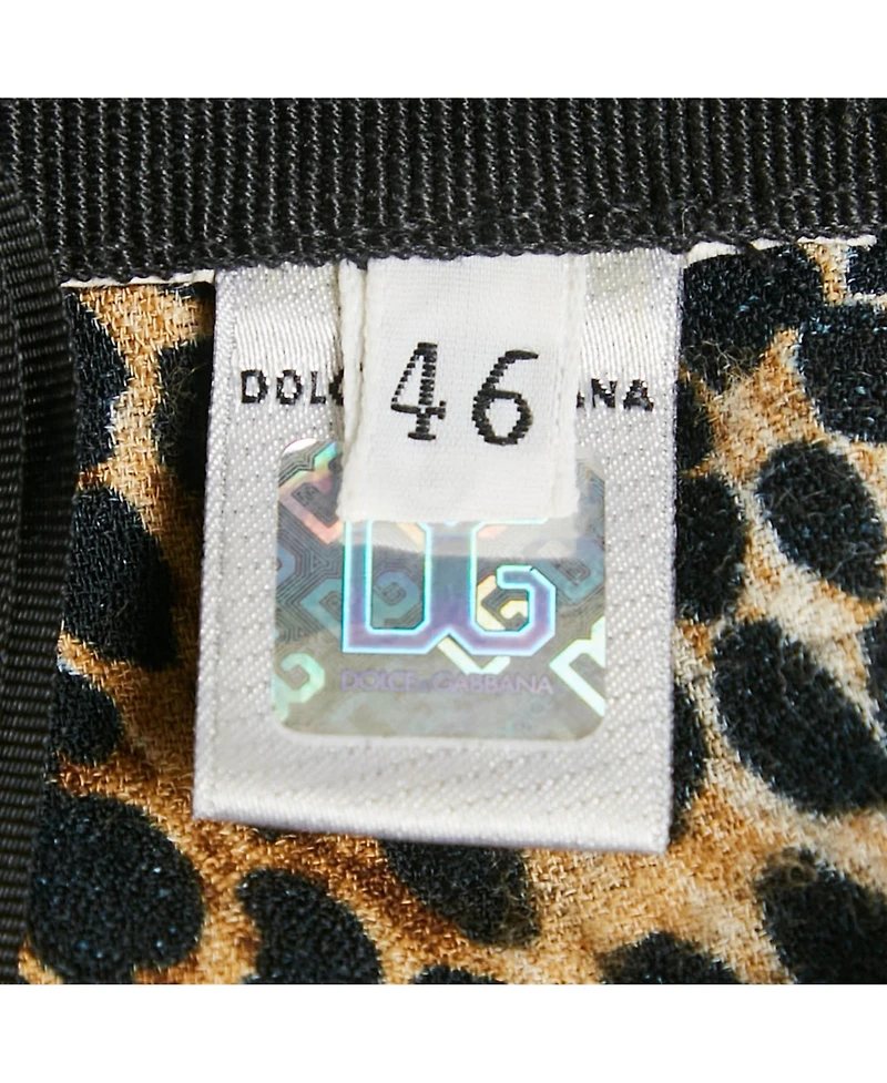 Pre-Owned Dolce & Gabbana Women's Brown Animal Print Crepe Midi Skirt