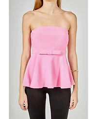endless rose Women's Strapless Flared Top