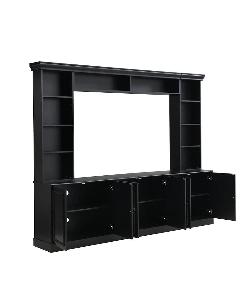 Streamdale Furniture Elegant 4-Piece Entertainment Center with Bookshelf & Tv Stand
