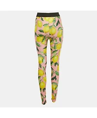 Pre-Owned Dolce & Gabbana Women's Exclusive Pink Lemon Print Jersey Pants