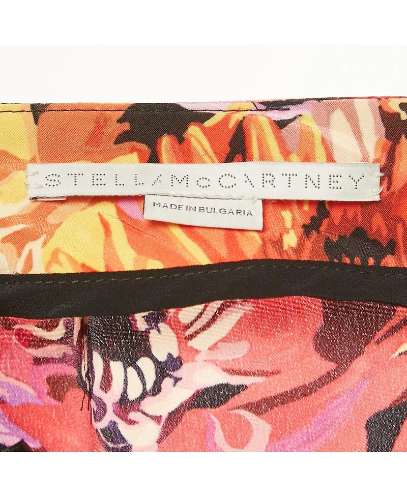 Pre-Owned Stella Mccartney Women's Floral Print Silk Tie-Up Trousers