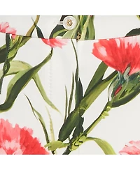 Pre-Owned Dolce & Gabbana Women's White/pink Floral Print Jersey Flared Trousers