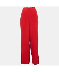 Pre-Owned Stella Mccartney Women's Red Silk Wide Leg Pants