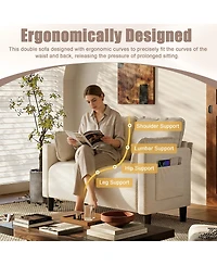 Streamdale Furniture 48" Corduroy Loveseat Couch with Cushions & Side Storage