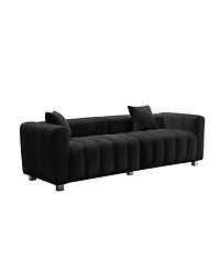 Streamdale Furniture Premium Velvet 3-Seater Sofa with Metal Base and 2 Pillows