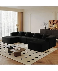 Streamdale Furniture Modular Sectional Couch: Deep Seat, Memory Foam, No Assembly (4 Seats + 2 Ottomans