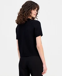 Anne Klein Women's Cotton Open-Knit Button-Front Cardigan