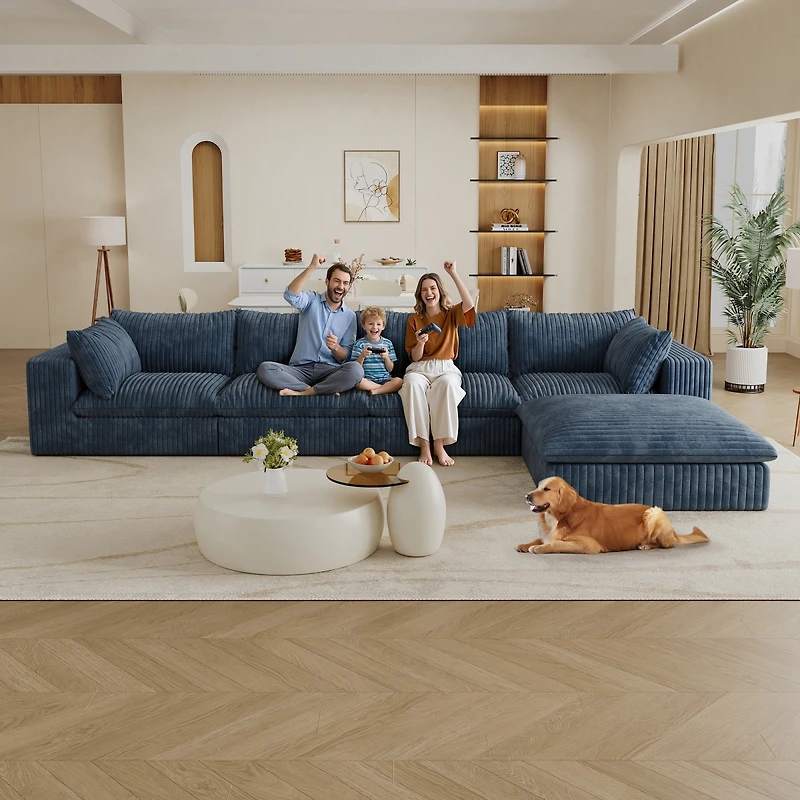 Streamdale Furniture Cloud Sofa, Corduroy, Deep Seat, Removable Cushion, No Assembly
