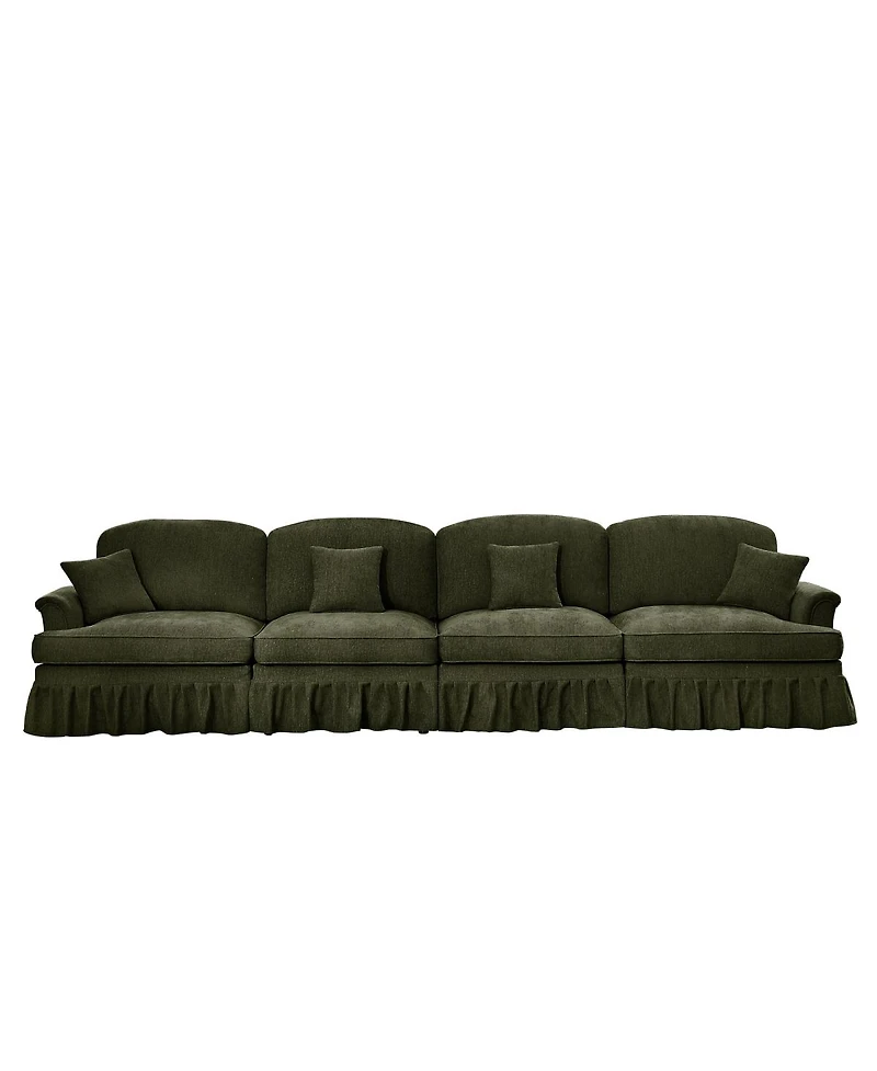 Streamdale Furniture Elegant Mid Century 4 Seater Sofa with Flared Arms and Skirts