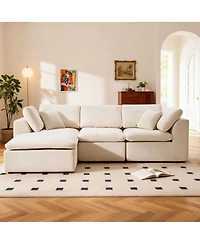 Streamdale Modern L-Shaped Sectional Sofa with Chaise Lounge, Corduroy Couch