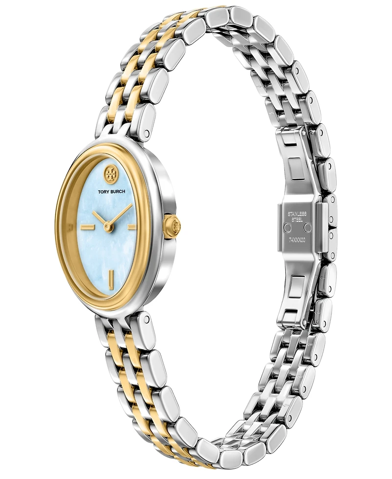 Tory Burch Women's The Oval Quartz Two-Hand Two-Tone Stainless Steel Watch, 22mm