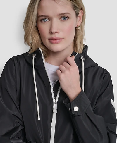 Dkny Women's Sporty Anorak Hooded Raincoat