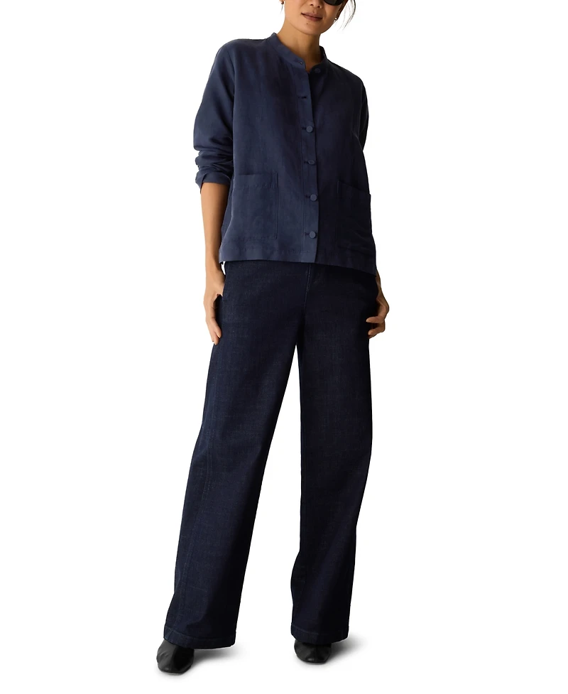 Eileen Fisher Women's Mandarin Collar Shirt Jacket