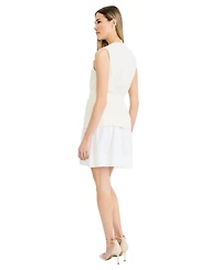 Luxely Women's Belted V-Neck Short Dress