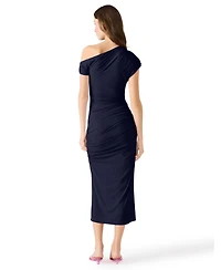 Steve Madden Women's Gracelyn Asymmetrical Shoulder Bodycon Midi Dress