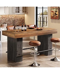 Tribesigns 62.2Inch Bar Table, Industrial Counter Height Pub Dining Large Home Unit