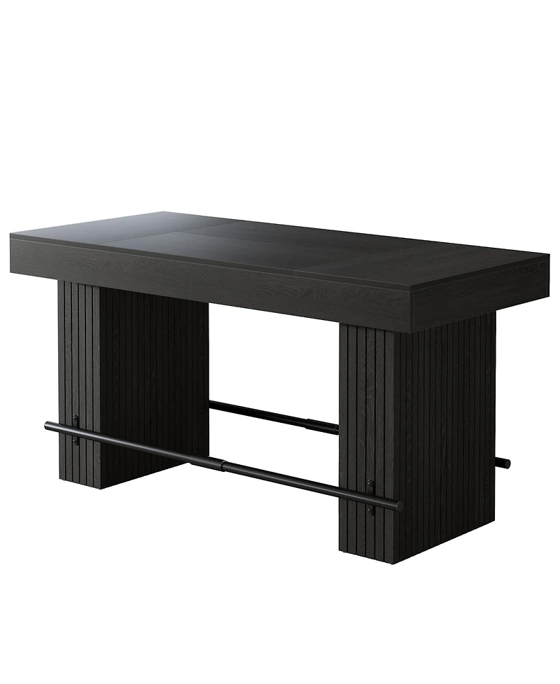Tribesigns 62.2Inch Bar Table, Industrial Counter Height Pub Dining Large Home Unit