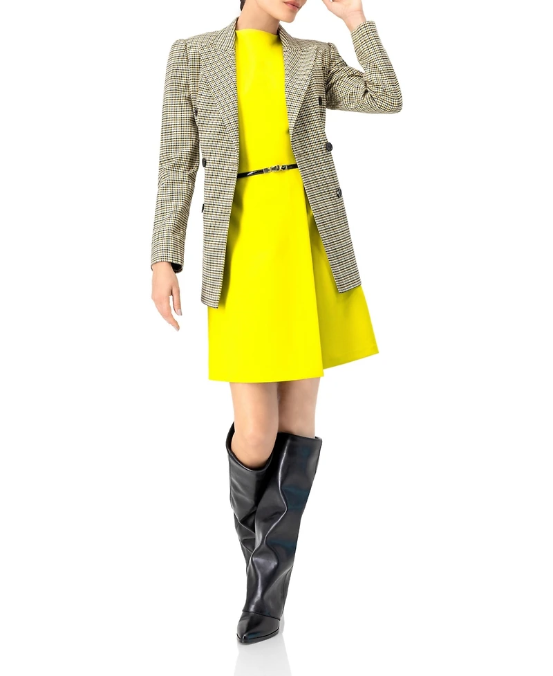 Ivonne Women's Double-Breasted Checkered Blazer