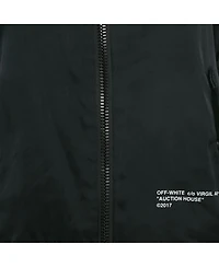 Pre-Owned Off-White Women's Black Rose And Arrow Embroidered Satin Bomber Jacket