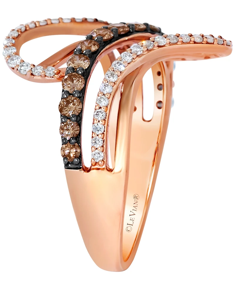 Le Vian Vanilla Diamond (1/4 ct. t.w.) & Chocolate Diamond (11/25 ct. t.w.) Ring in 14k Strawberry Gold