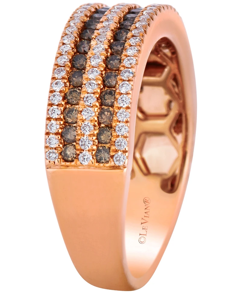 Le Vian Chocolate Diamond (0.41 ct. t.w.) & Vanilla Diamond (0.32 ct. t.w.) Ring in 14k Strawberry Gold