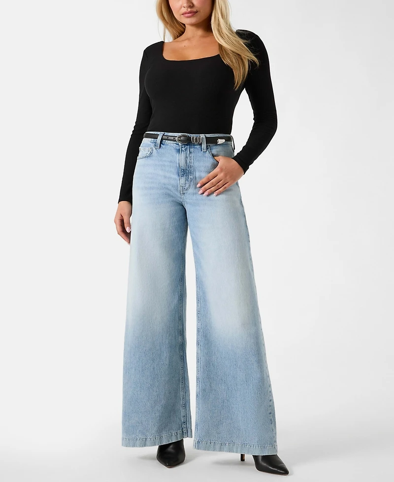 Guess Women's Chrystle Long-Sleeve Square Neck Top