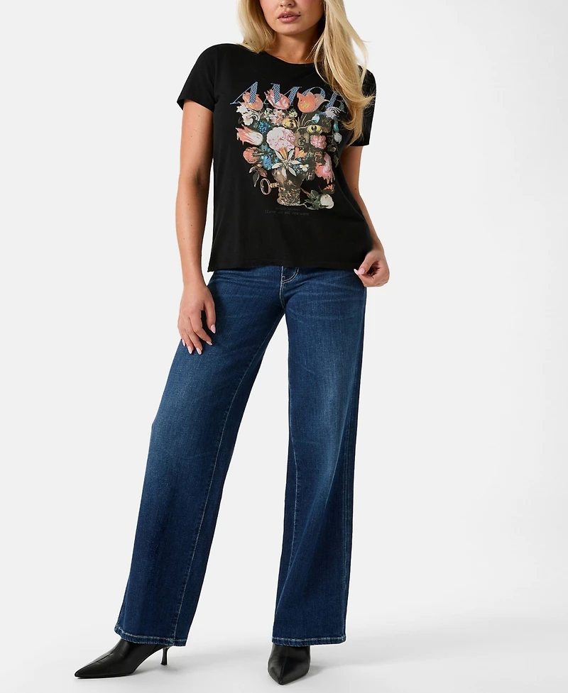 Guess Women's Short-Sleeve Amor Easy Crewneck T-Shirt