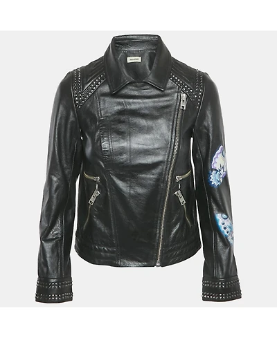 Pre-Owned Zadig & Voltaire Women's Black Leather Kawai Biker Jacket