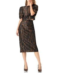 Ivonne Women's Midi Skirt with Back Slit