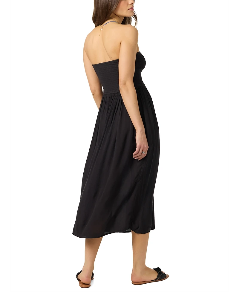O'Neill Women's Piper Strapless Smocked Midi Dress