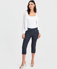 I.n.c. International Concepts Petite Printed Mid-Rise Pull-On Bengaline Capri Pants, Created for Macy's