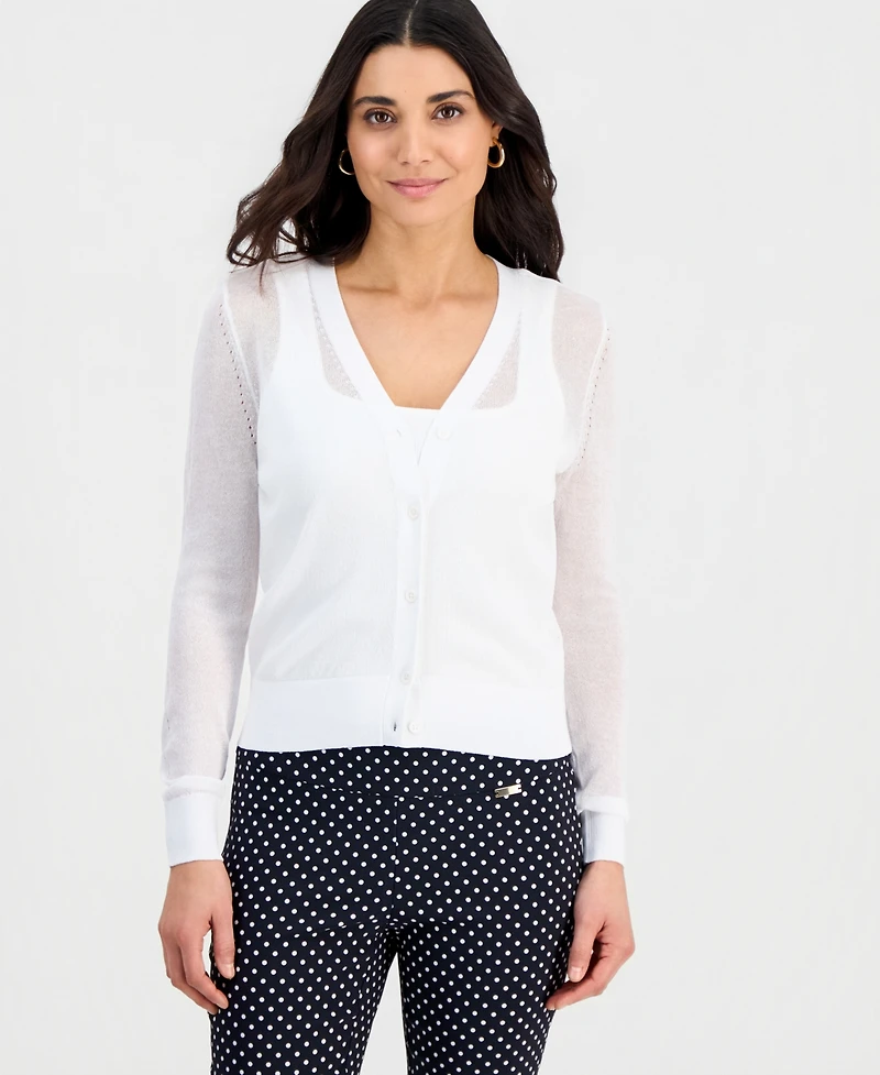 I.n.c. International Concepts Petite Button-Front Cardigan, Exclusively at Macy's