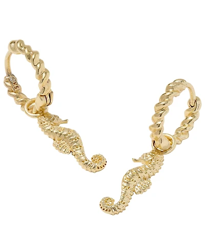 Kendra Scott Seahorse Huggie Earrings in 14k Gold Over Brass