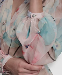 Dkny Women's V-Neck Fit and Flare Long Dress