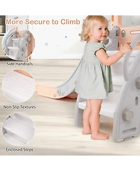 Hongge 10 in 1 Toddler Slide and Swing Playset with Climber Tunnel and Double Slides