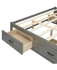 Streamdale Furniture Queen Platform Bed with 6 Storage Drawers