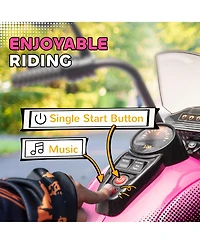 Hongge Kids 6V Electric Ride On Motorcycle with Three Wheel Stability Lights Music for Ages 3 to 5