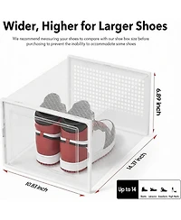 Yigii Xx-Large Clear Stackable Shoe Storage Bins, Multi-Purpose, Durable Abs