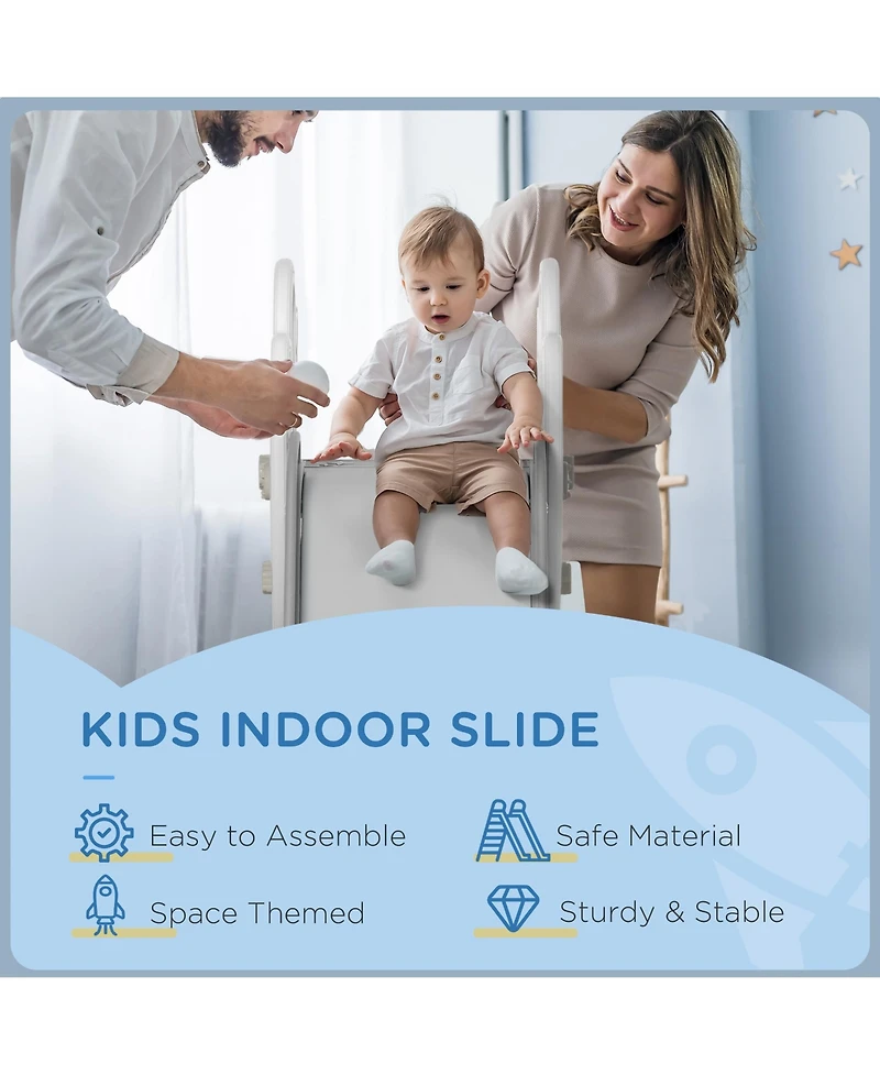 Hongge Kids Indoor Slide with Rocket Theme Non Slip Steps