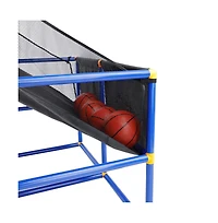 Bruce & Shark Double Hoop Basketball Arcade Game for Kids, Indoor/Outdoor Sports Toy with 4 Balls & Pump