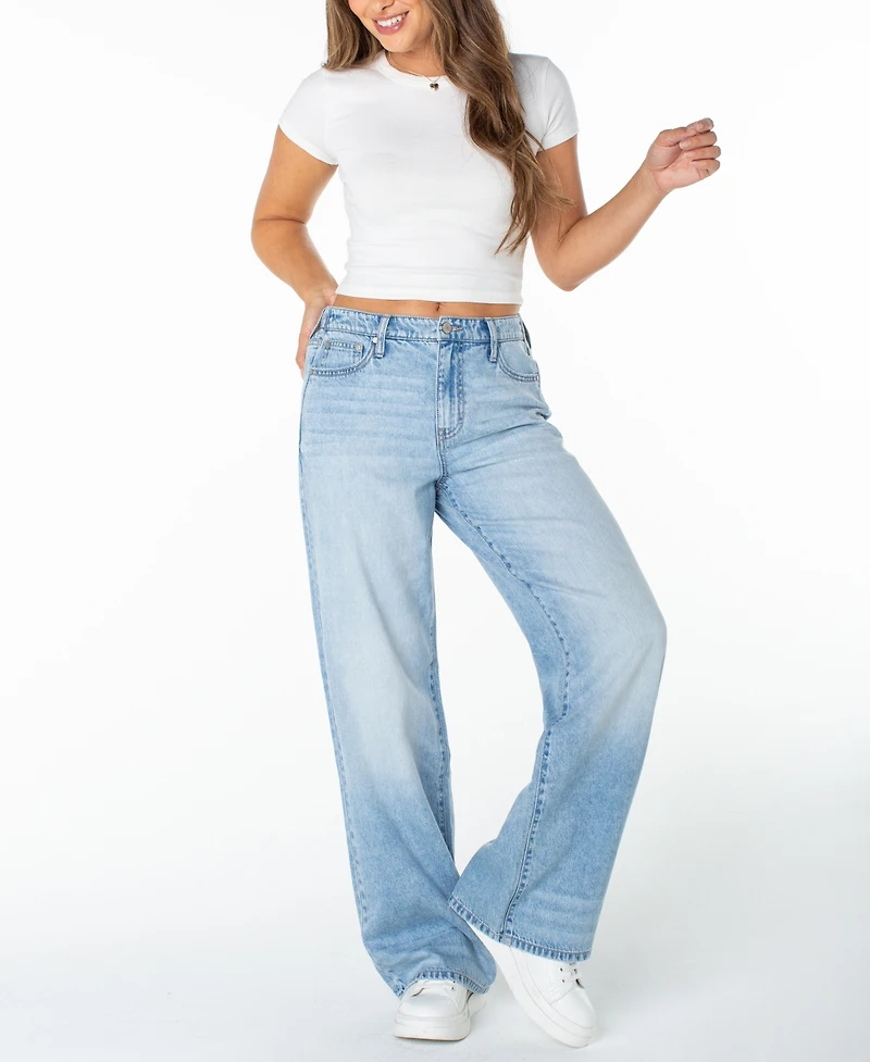 Celebrity Pink Juniors' High-Rise Wide-Leg Jeans