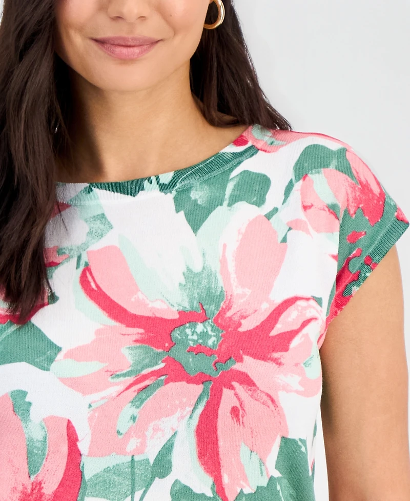 I.n.c. International Concepts Petite Printed Dolman-Sleeve Sweater, Macy's Exclusive