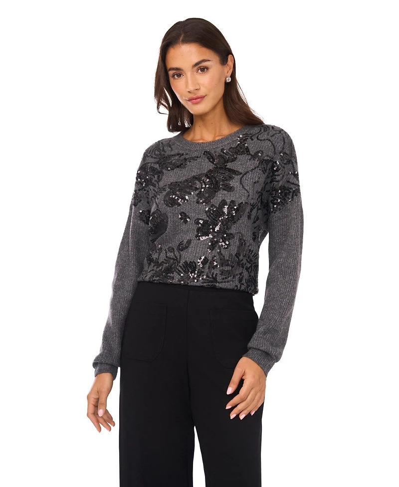 Vince Camuto Women's Sequin Long Sleeves Sweater