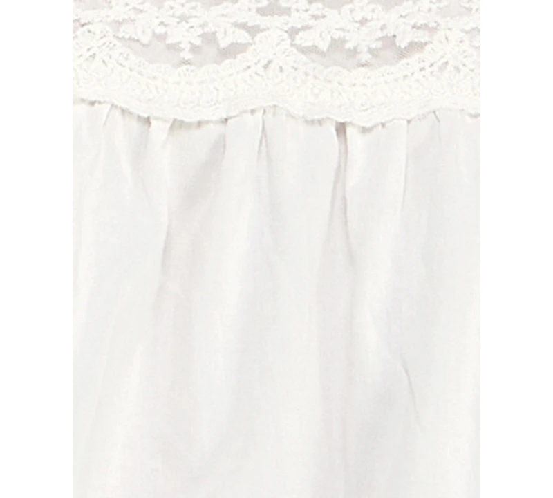 Seni & Cade Juniors' Lace Straps Square Neck Short Dress