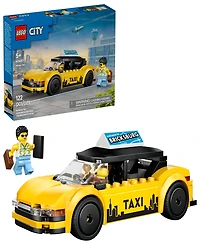 Lego City Yellow Taxi Car Building Toy 60487, 122 Pieces