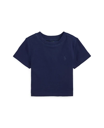 Polo Ralph Lauren Girls' 2T-6X Ribbed Crewneck Boxy T-Shirt