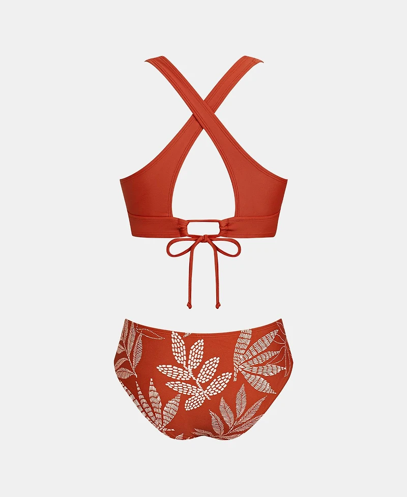 Cupshe Women's Wide Strap Crossback Soft Cup Bikini Set