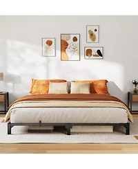gaomon Heavy-Duty Black Metal Bed Frame - Ultra-Strong Load-Bearing Platform Bed, No Need for Additional Box, Comes with Elevated Storage Space
